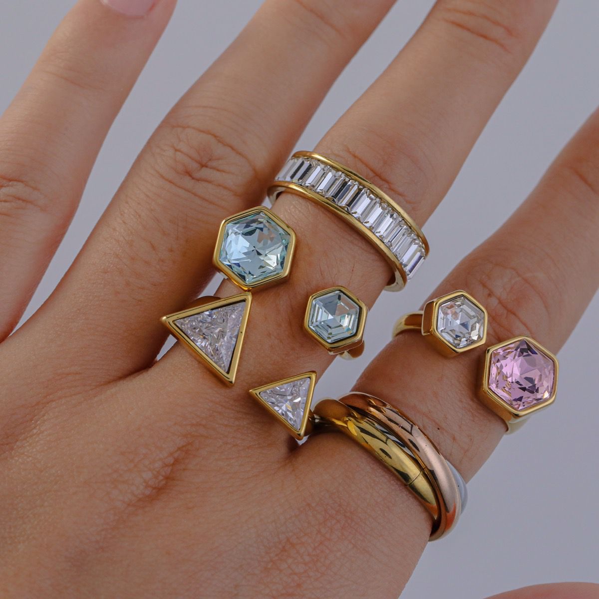 Trinity Edge Open Ring (18K Gold Plated)