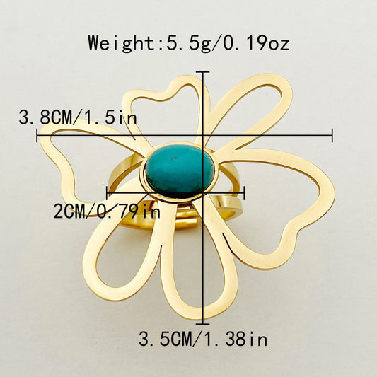 Turquoise Bloom Flower Ring