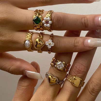 Geo Luxe Link Ring