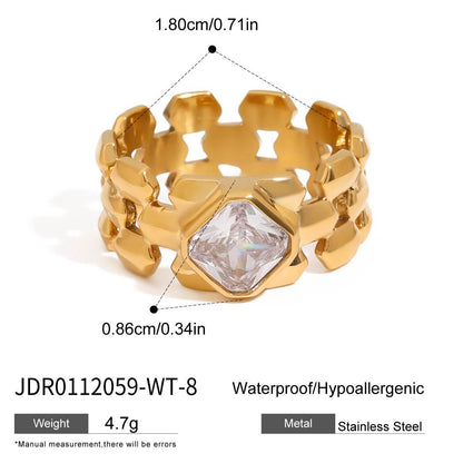 Geo Luxe Link Ring