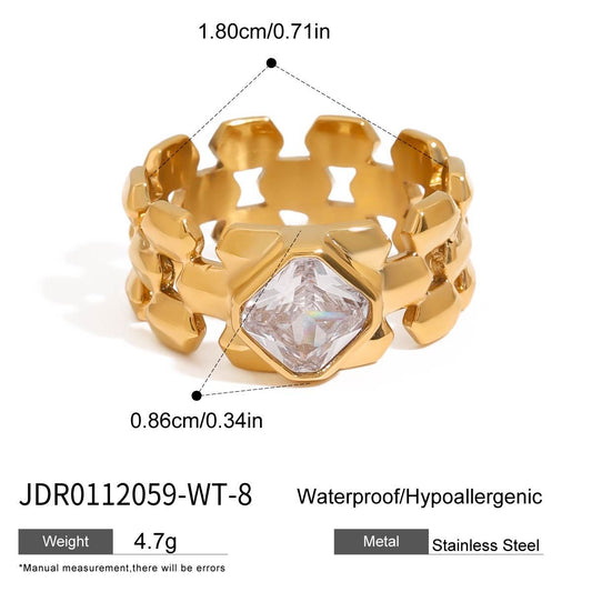 Geo Luxe Link Ring