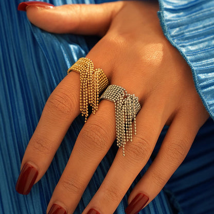 Tassel Statement Ring (Adjustable Open Design)