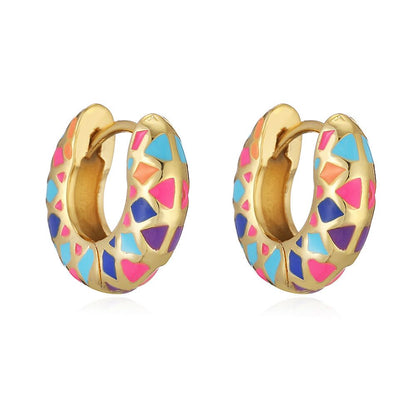 Geometric Copper Hoop Earrings