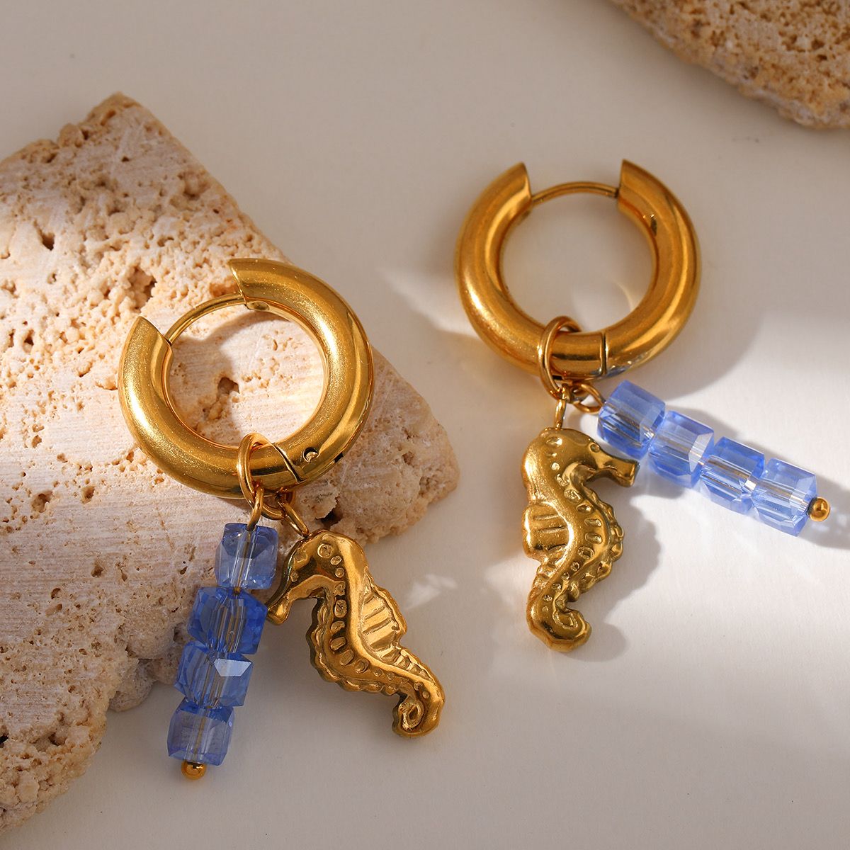 Sea Horse Hoop Earrings