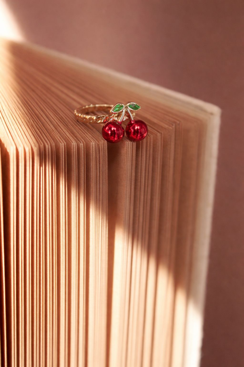 Twin Cherry Delight Open Ring