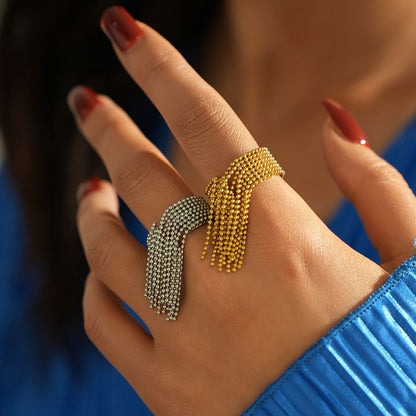 Tassel Statement Ring (Adjustable Open Design)
